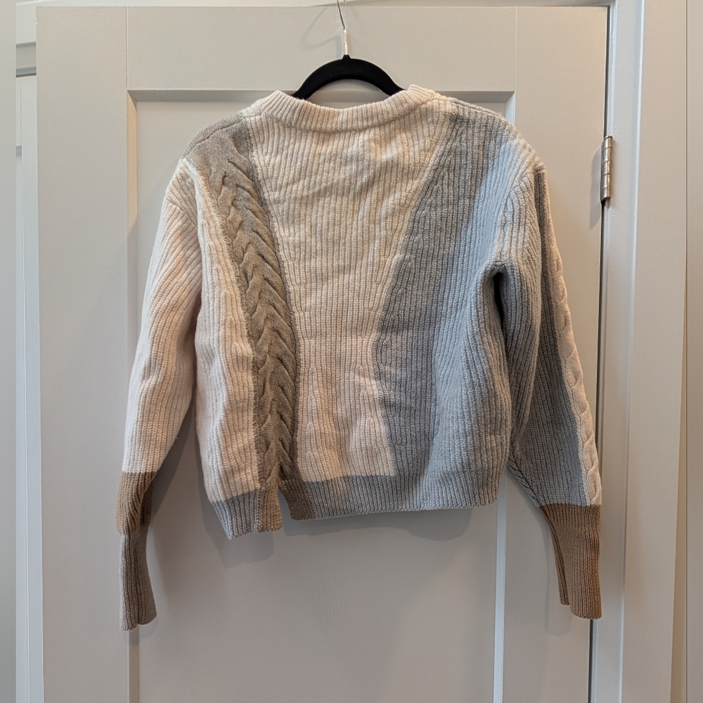 Aritzia Wilfred Lonell Merino Wool Knit Colorblock Crew Neck Sweater - Picture 7 of 10
